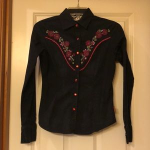 Roxy retro western style button up
